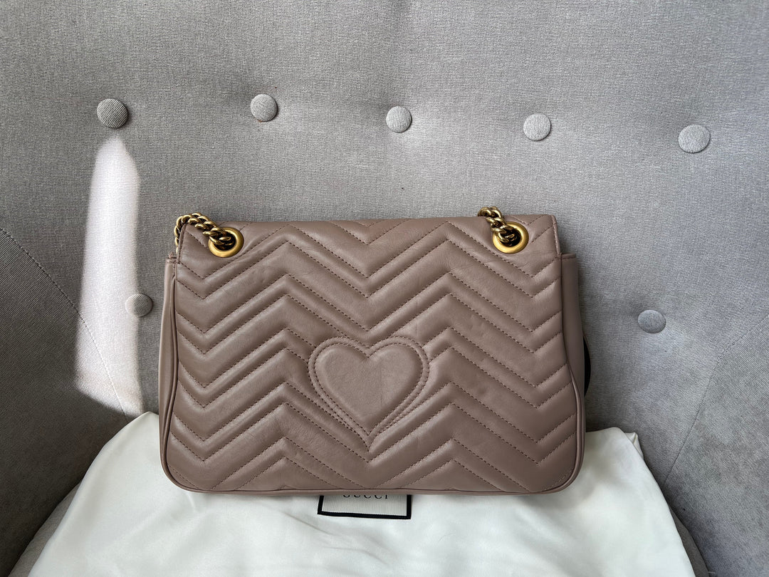 Gucci GG Dusty Pink Marmont Medium Shoulder Bag (RRP £2,070)