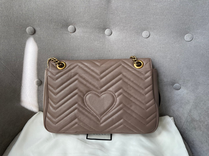 Gucci GG Dusty Pink Marmont Medium Shoulder Bag (RRP £2,070)