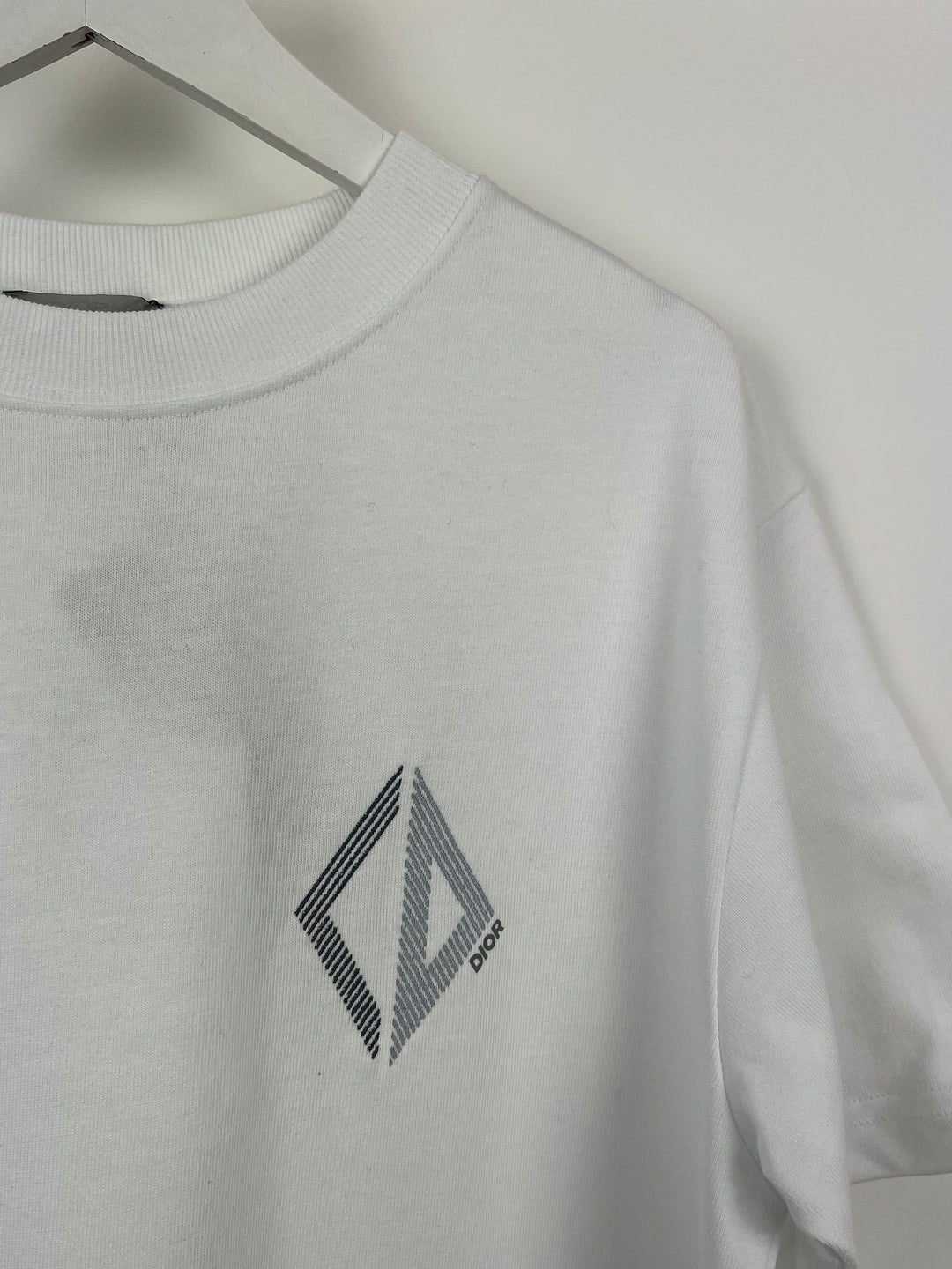 Christian Top quality Dior Menswear White "CD Diamond Logo" T-Shirt Size XXS (UK 32)