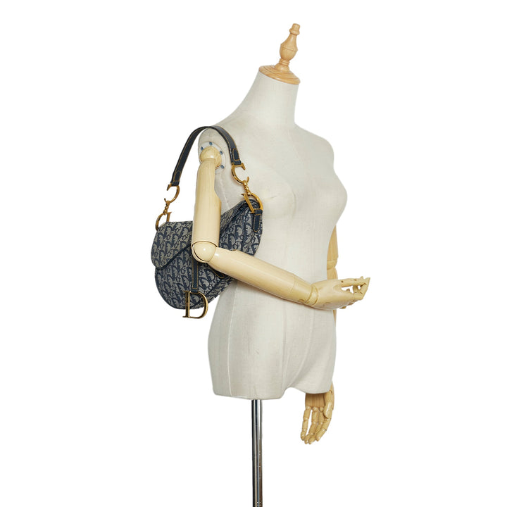 Top quality Dior Saddle Bag Blue Oblique Canvas