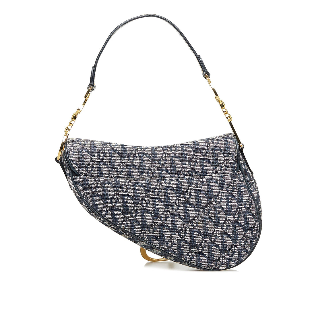 Top quality Dior Saddle Bag Blue Oblique Canvas