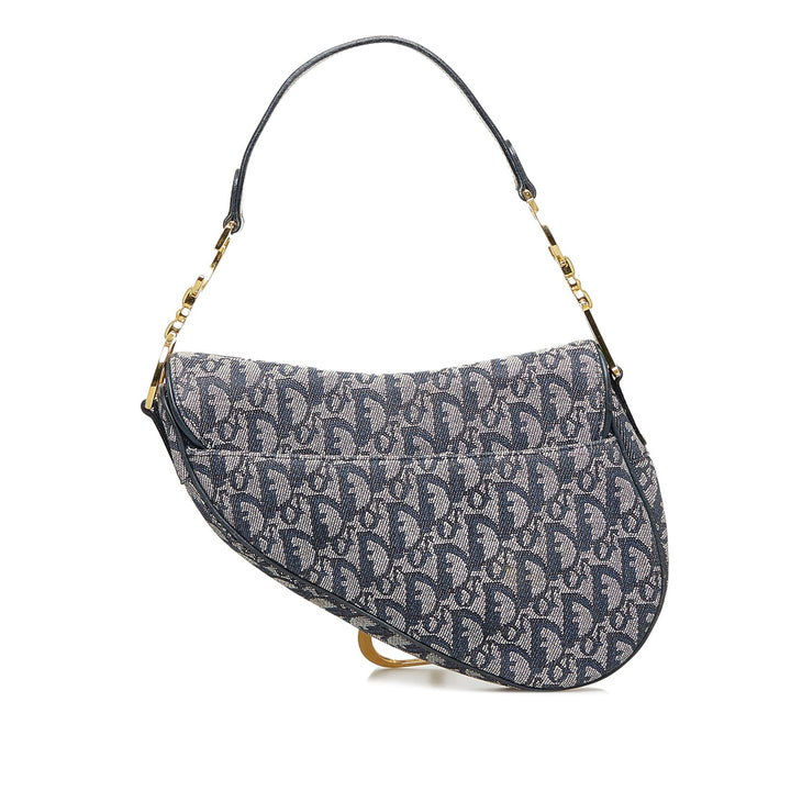 Top quality Dior Saddle Bag Blue Oblique Canvas