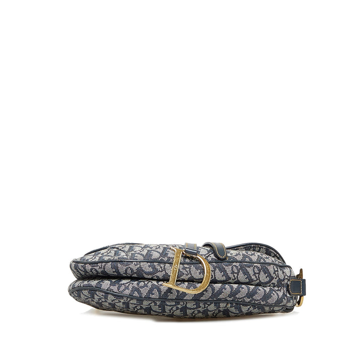 Top quality Dior Saddle Bag Blue Oblique Canvas
