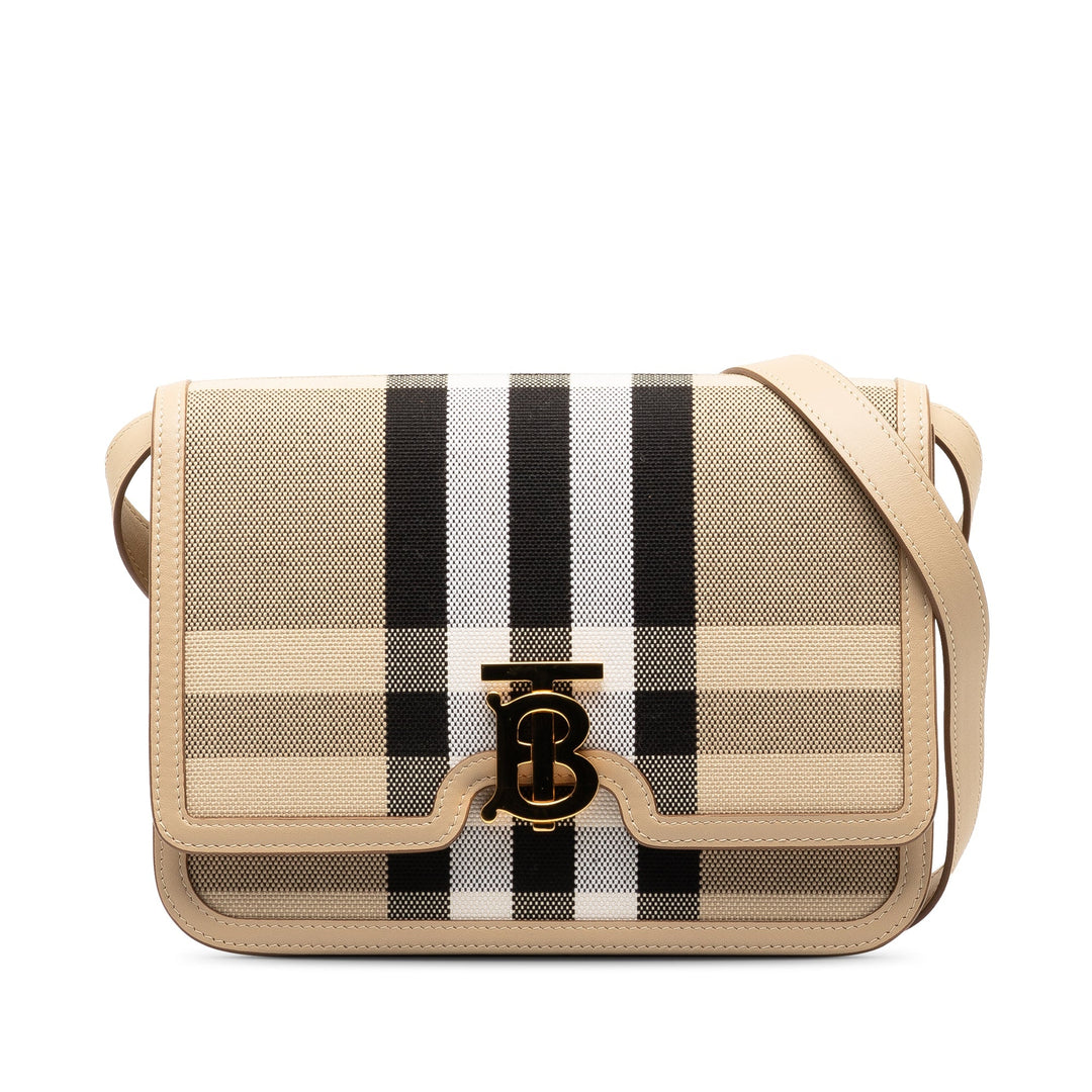 BURBERRY Canvas Check TB Crossbody Crossbody Bag