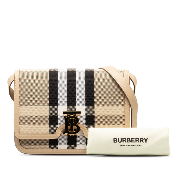 BURBERRY Canvas Check TB Crossbody Crossbody Bag