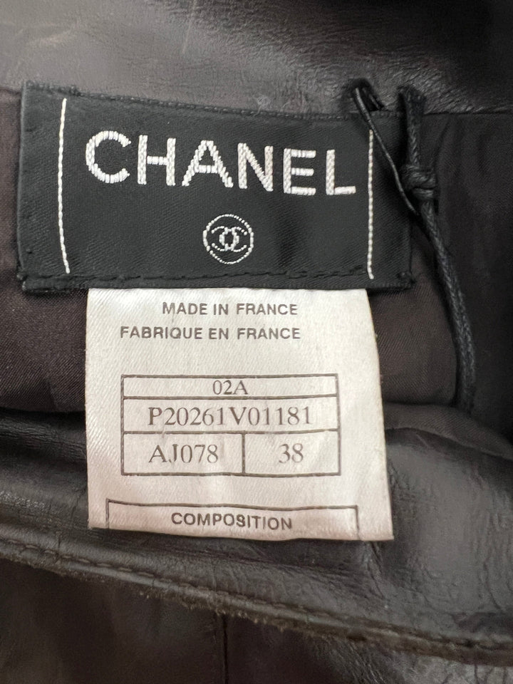 Top Quality Chanel 02/A Leather Jacket and Pencil Skirt Set Size FR 38 (UK 10)