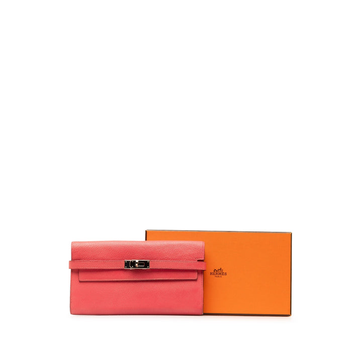 Top quality Hermes Chevre Classic Kelly Wallet Long Wallets