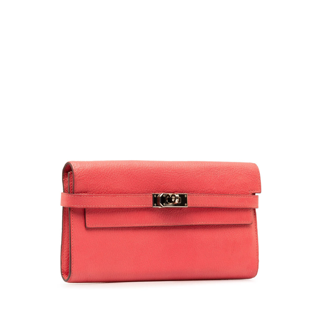 Top quality Hermes Chevre Classic Kelly Wallet Long Wallets