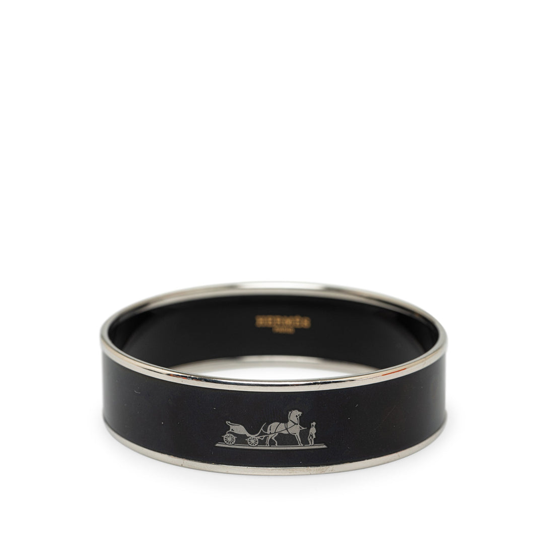 Hermes Caleche Wide Enamel Bangle Costume Bracelet