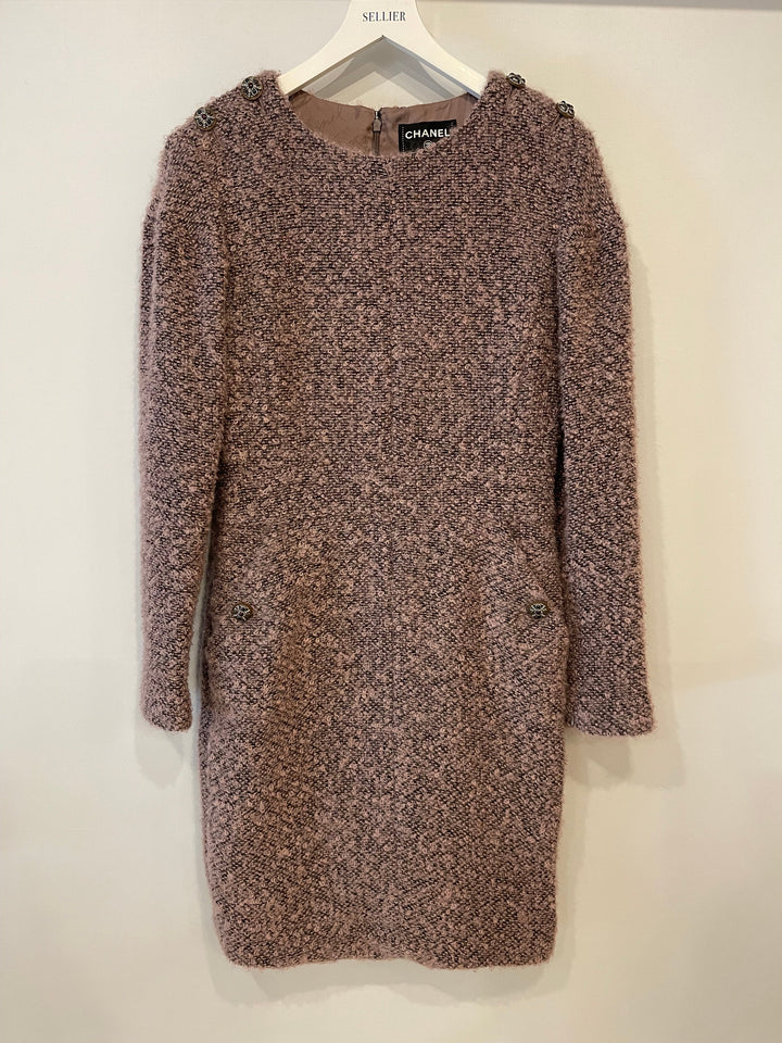 Top Quality Chanel Pink and Black Dress with Button Details Size FR 42 (UK 14)