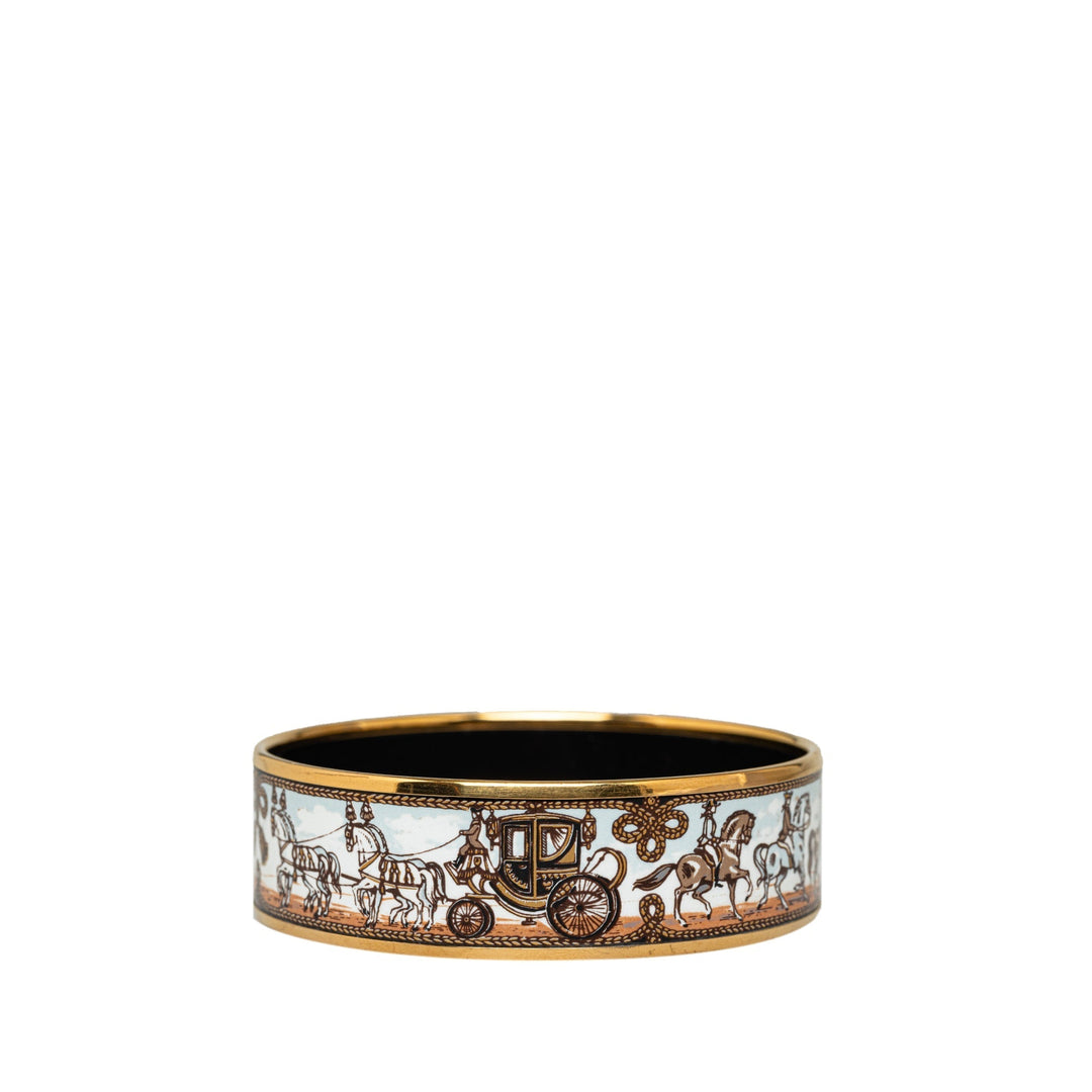 Top quality Hermes Horse Carriage Wide Enamel Bangle 65 Costume Bracelet