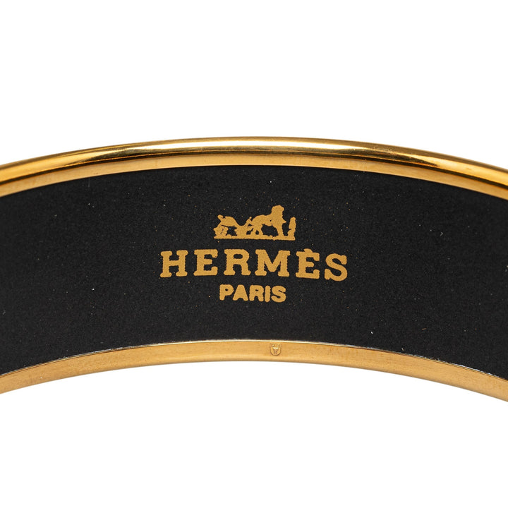 Top quality Hermes Horse Carriage Wide Enamel Bangle 65 Costume Bracelet