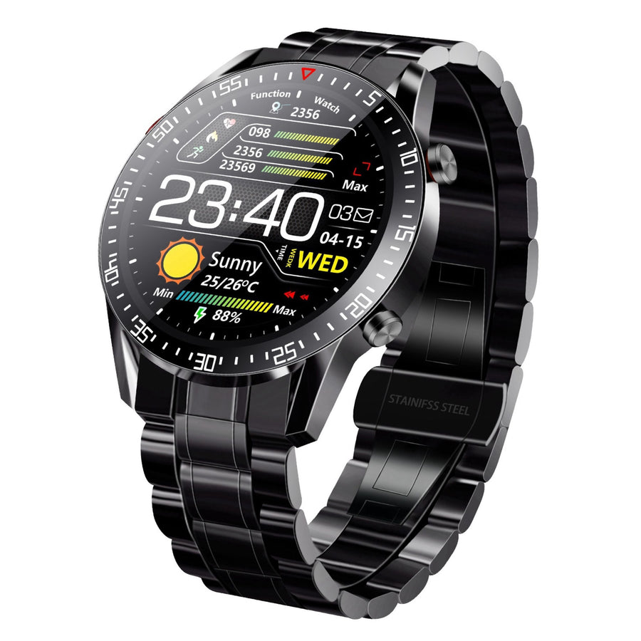 title:Wireless Smart Watch Fitness Tracker - IP68 Waterproof, Heart Rate, Blood Pressure, Oxygen Monitor, Pedometer, Sleep Monitor - Men;color:Black