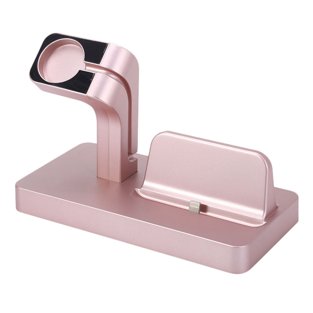 title:Apple Watch Charging Stand with iPhone 11/X/8/8Plus/7 - Dock Station Charger Holder (1 Stand);color:Rose Gold