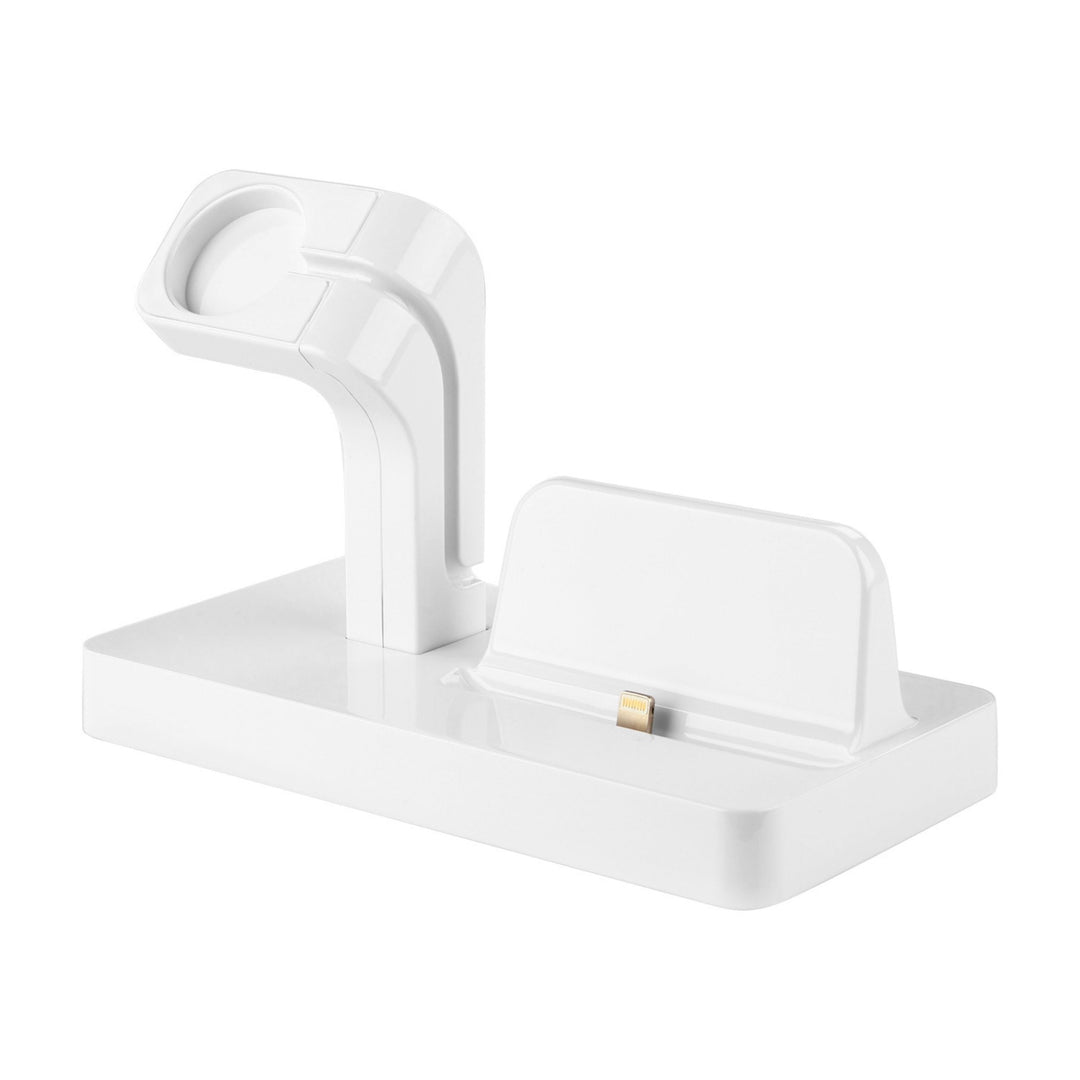 title:Apple Watch Charging Stand with iPhone 11/X/8/8Plus/7 - Dock Station Charger Holder (1 Stand);color:White