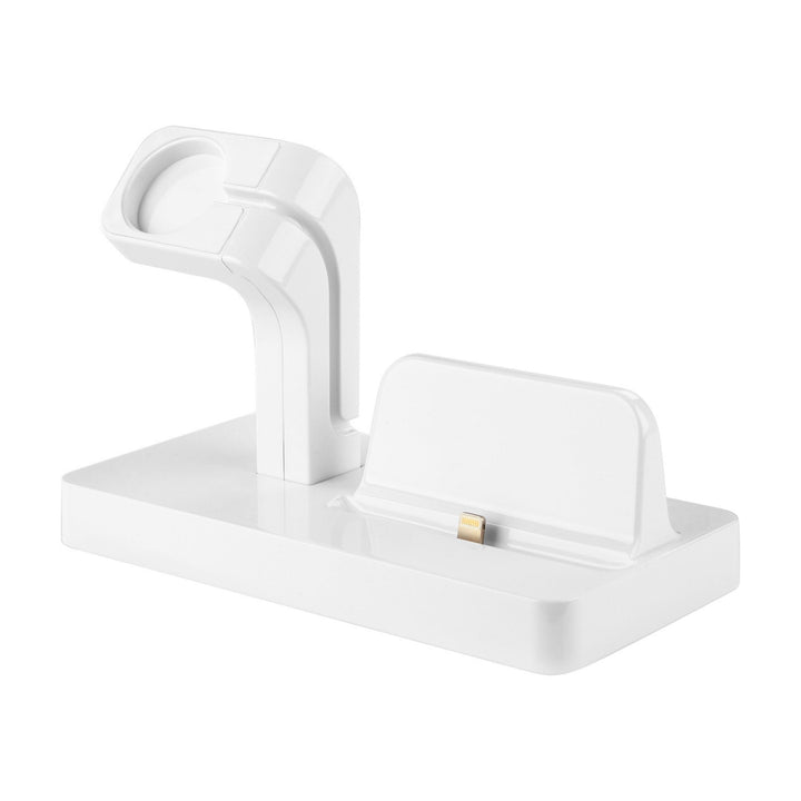 title:Apple Watch Charging Stand with iPhone 11/X/8/8Plus/7 - Dock Station Charger Holder (1 Stand);color:White