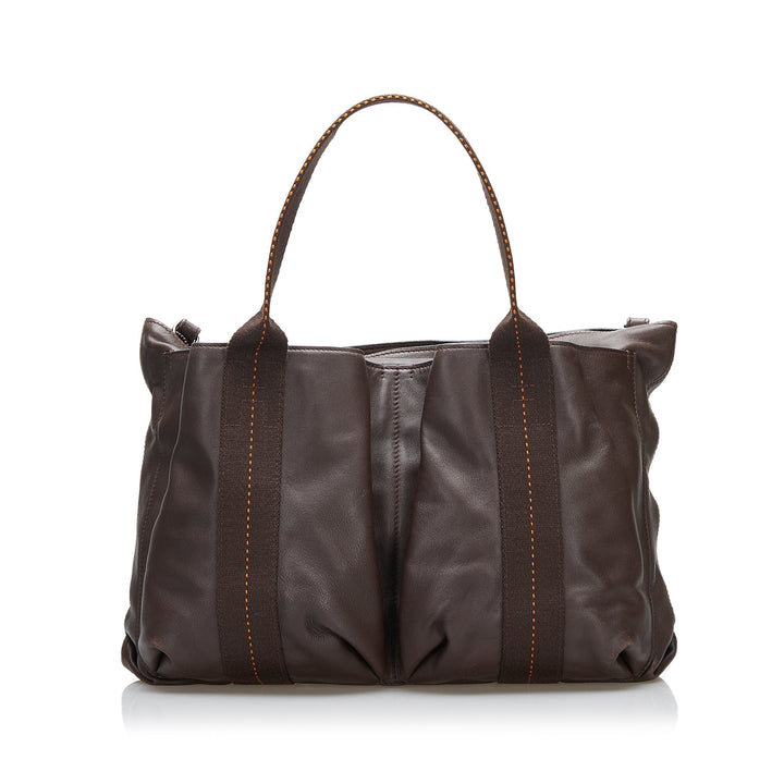 Brown Top quality Hermes Caravan Horizontal Tote Bag Satchel