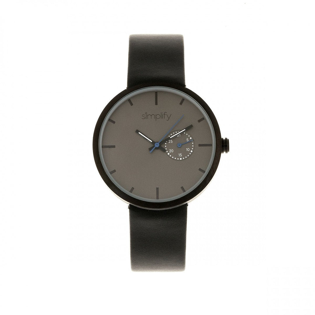 Simplify The 3900 Leather-Band Watch w/ Date