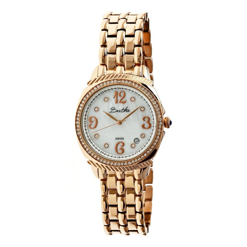 Bertha Samantha MOP Ladies Swiss Bracelet Watch