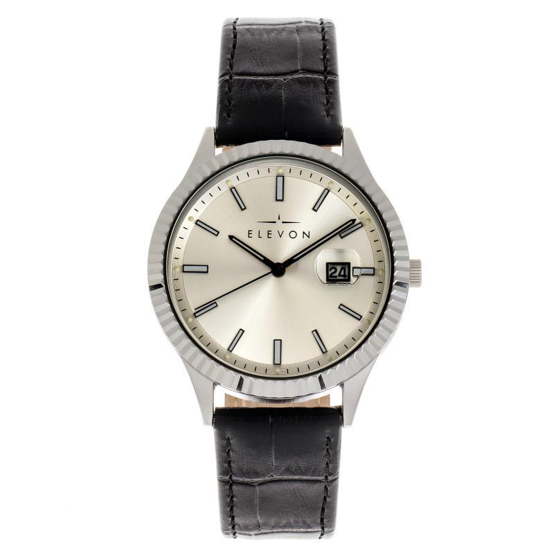 Elevon Concorde Leather-Band Watch w/Date