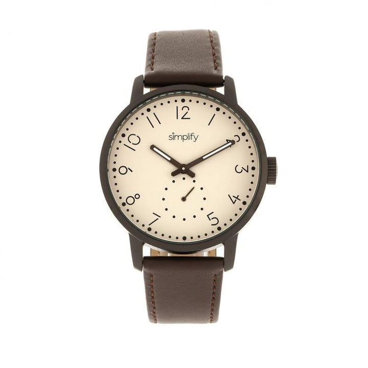 Simplify The 3400 Leather-Band Watch