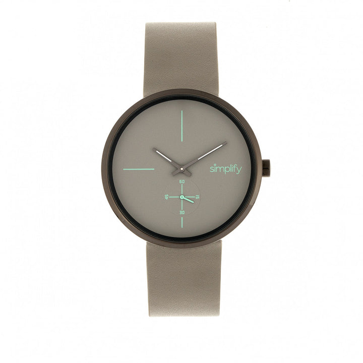 Simplify The 4400 Leather-Band Watch - Gunmetal/Grey