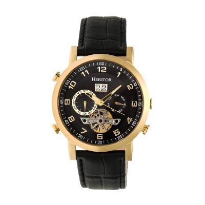 Heritor Automatic Edmond Leather-Band Watch w/Date