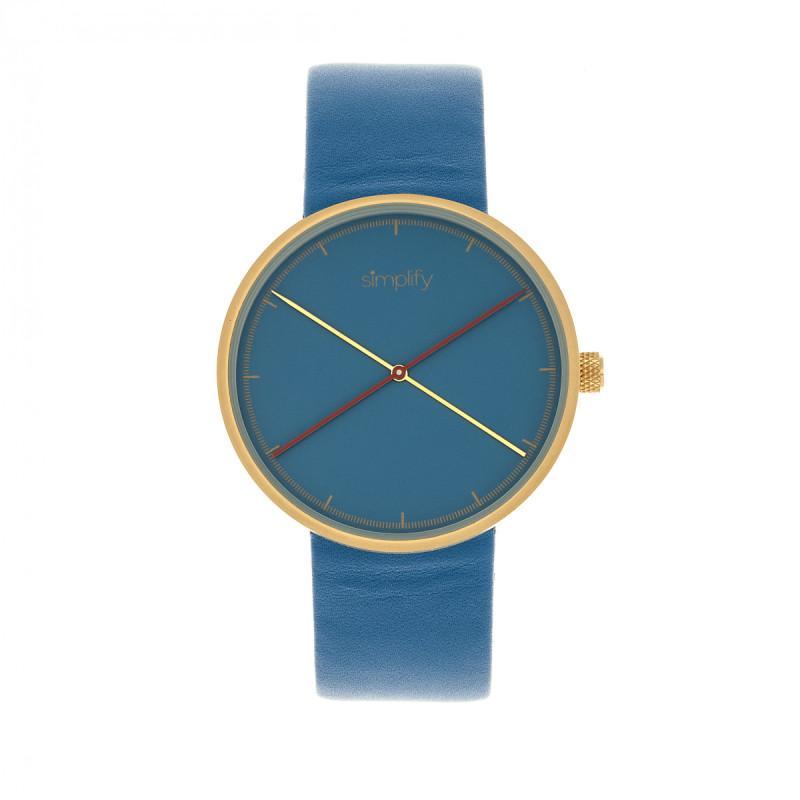 Simplify The 4100 Leather-Band Watch