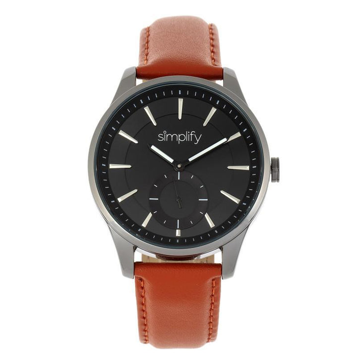 Simplify The 6600 Series Leather-Band Watch