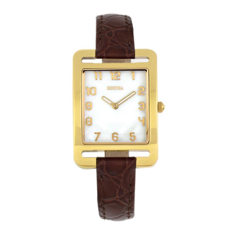 Bertha Marisol Swiss MOP Leather-Band Watch - Ruumur