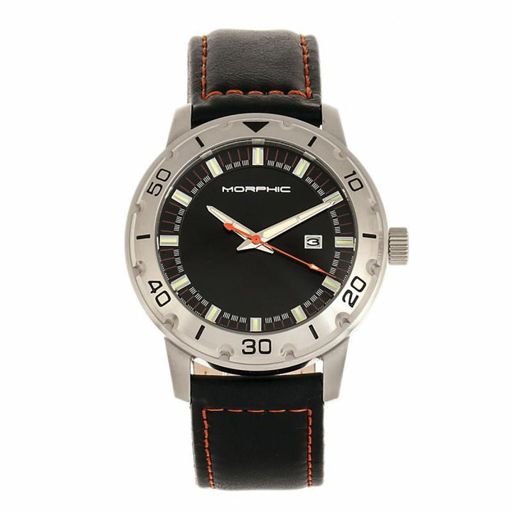 Morphic M71 Series Leather-Band Watch w/Date