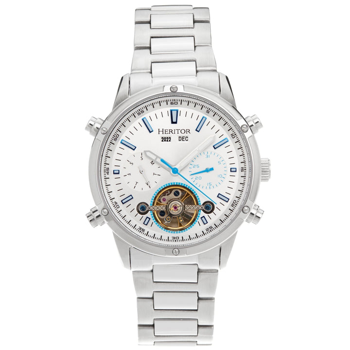 Heritor Automatic Wilhelm Semi-Skeleton Bracelet Watch w/Day/Date - Ruumur