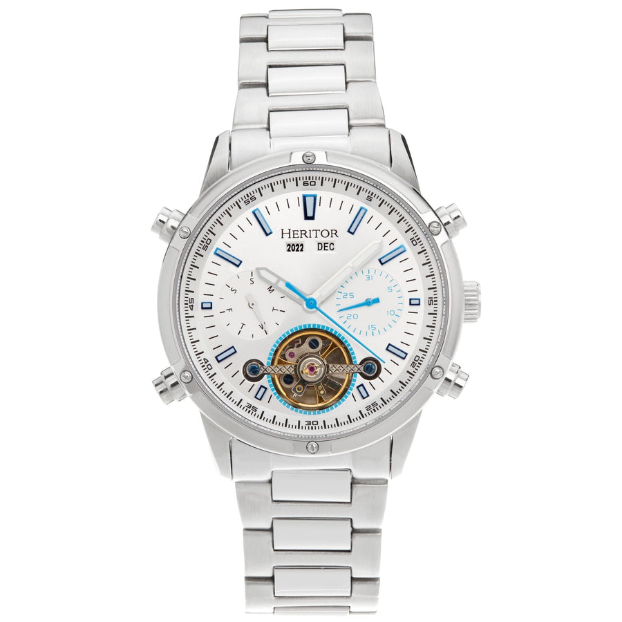 Heritor Automatic Wilhelm Semi-Skeleton Bracelet Watch w/Day/Date - Ruumur