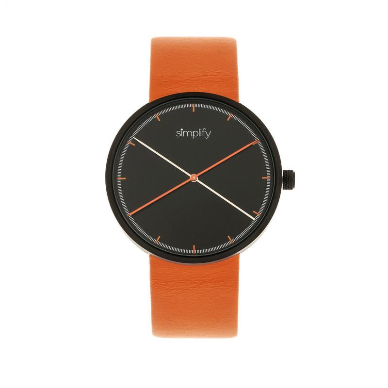 Simplify The 4100 Leather-Band Watch