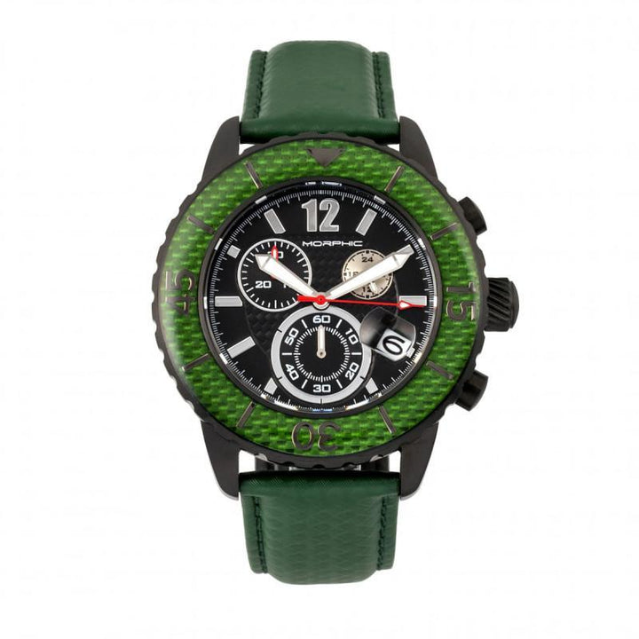 Morphic M51 Series Chronograph Leather-Band Watch w/Date