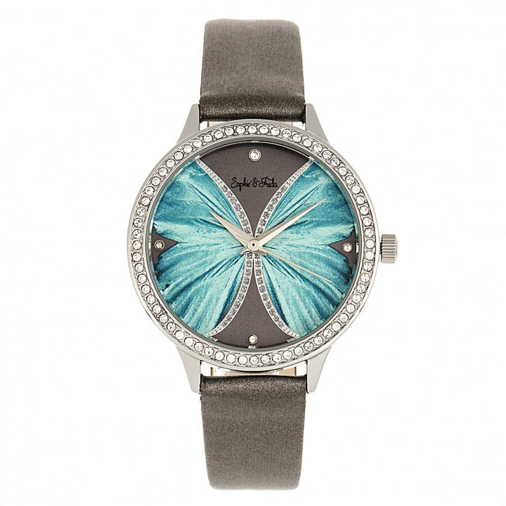 Sophie & Freda Rio Grande Leather-Band w/Swarovski Crystals - Silver/Grey