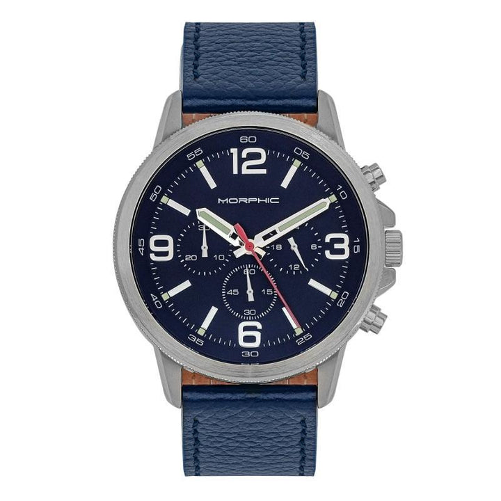 Morphic M86 Series Chronograph Leather-Band Watch
