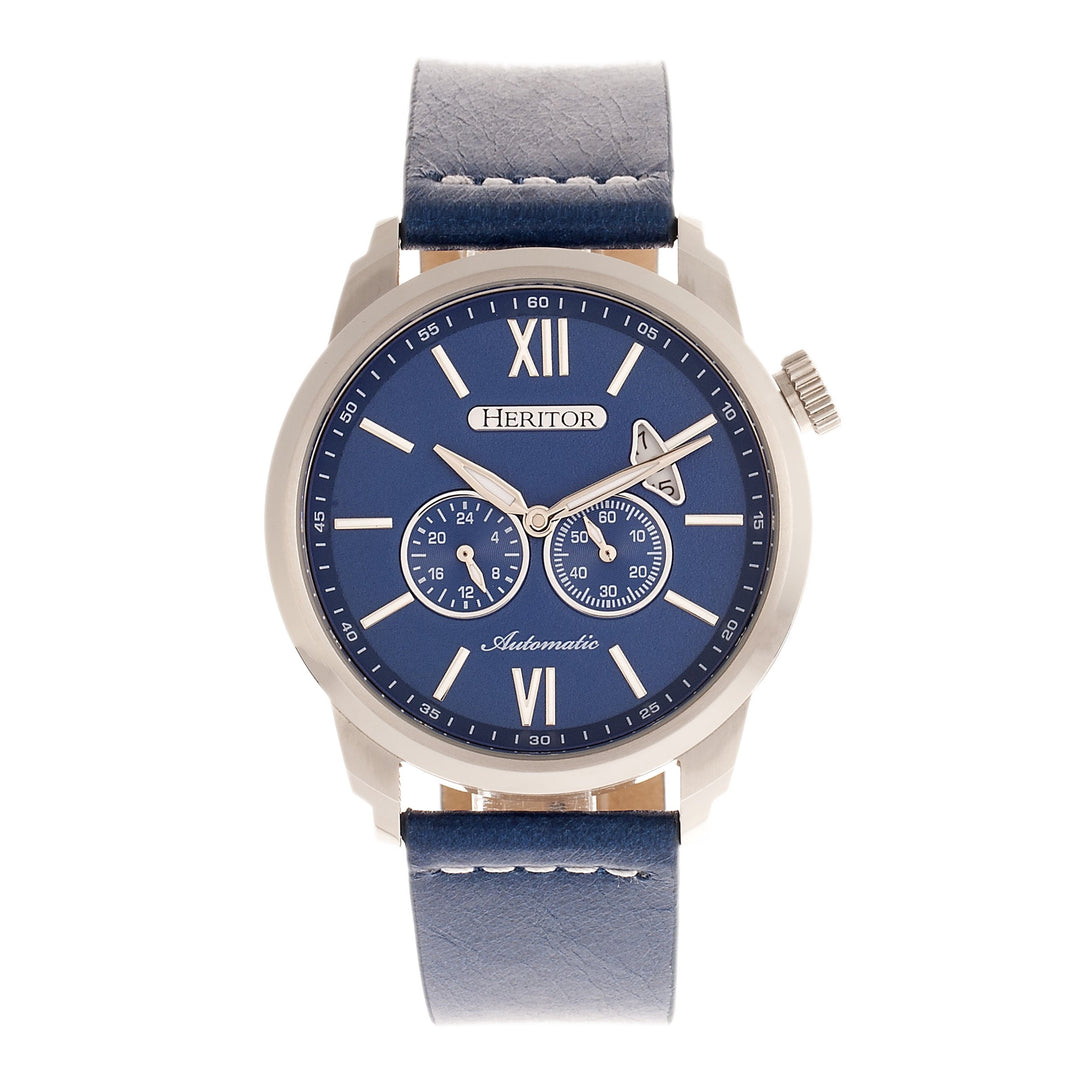 Heritor Automatic Wellington Leather-Band Watch
