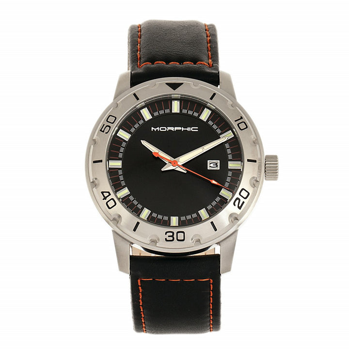 Morphic M71 Series Leather-Band Watch w/Date