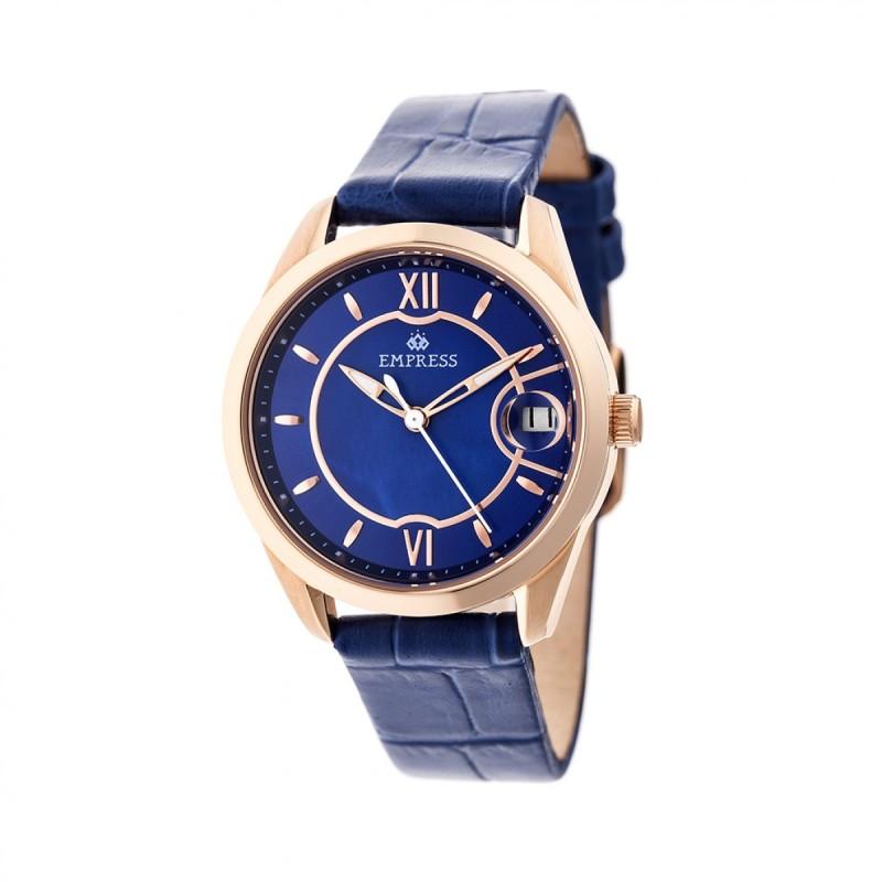 Empress Messalina Automatic MOP Leather-Band Watch w/Date