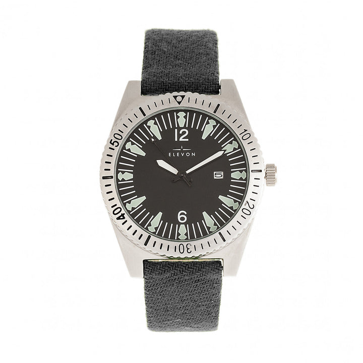 Elevon Jeppesen Pressed Wool Leather-Band Watch w/Date - Grey