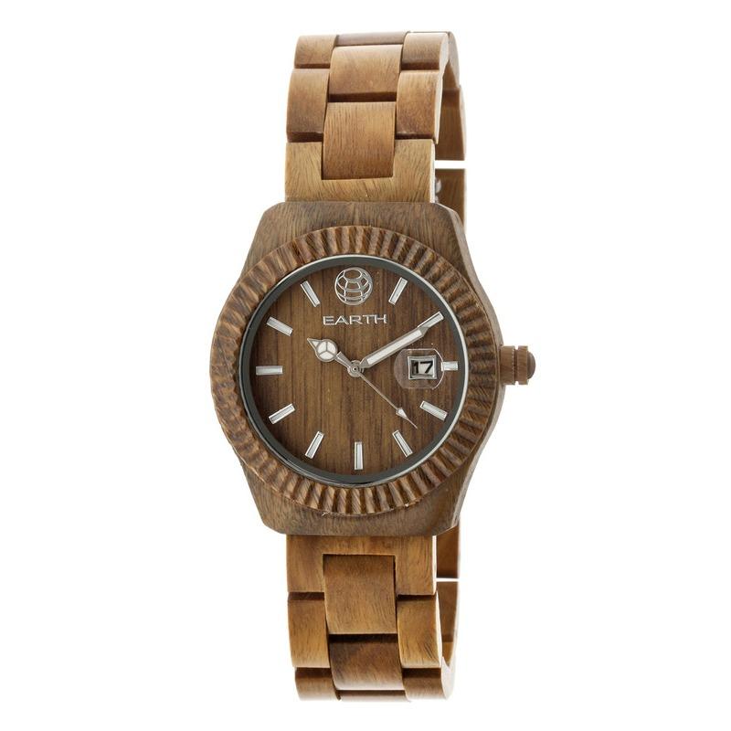 Earth Wood Pith Bracelet Watch w/Date