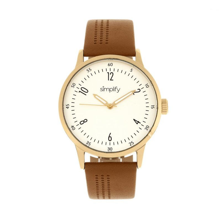 Simplify The 5700 Leather-Band Watch
