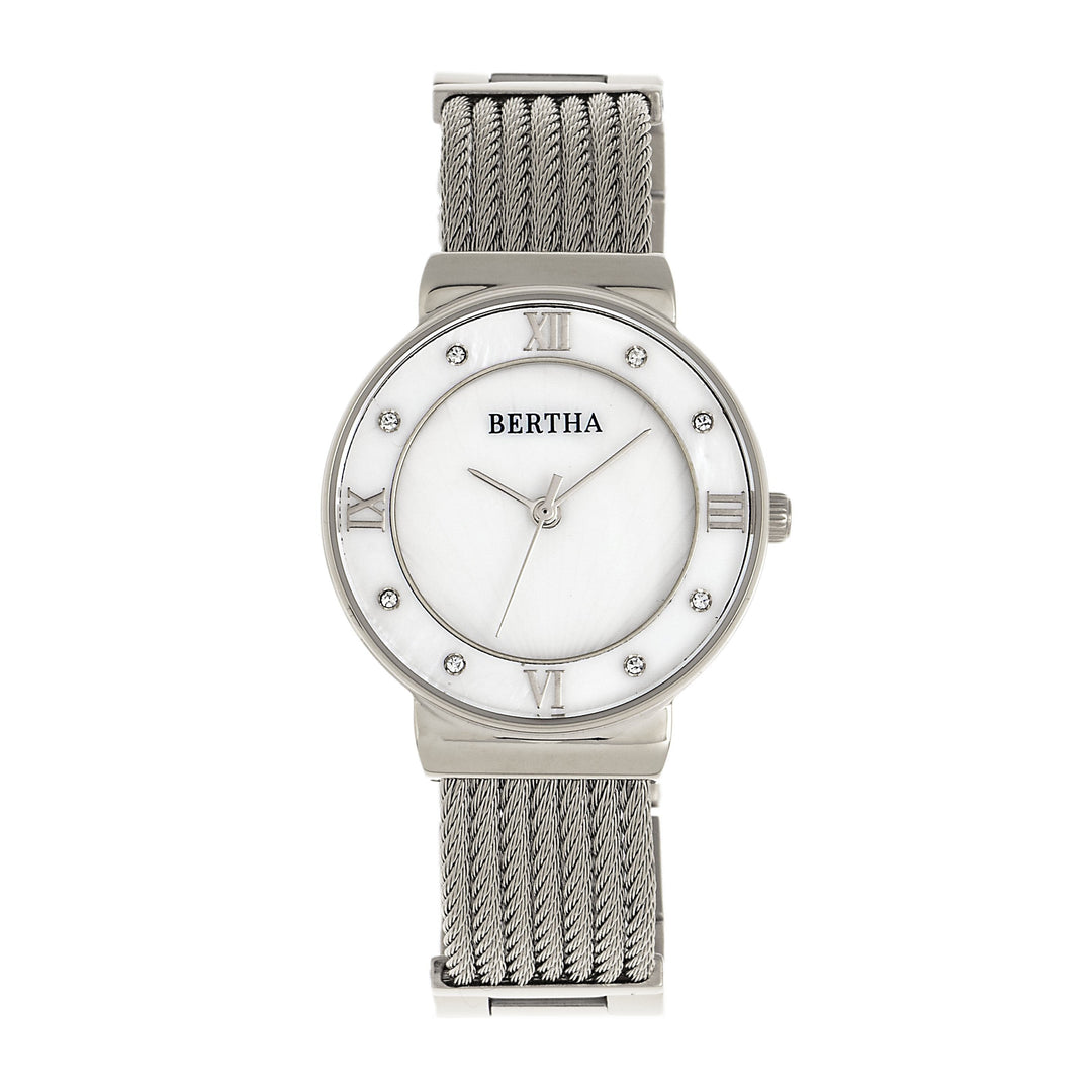 Bertha Dawn Mother-of-Pearl Cable Bracelet Watch
