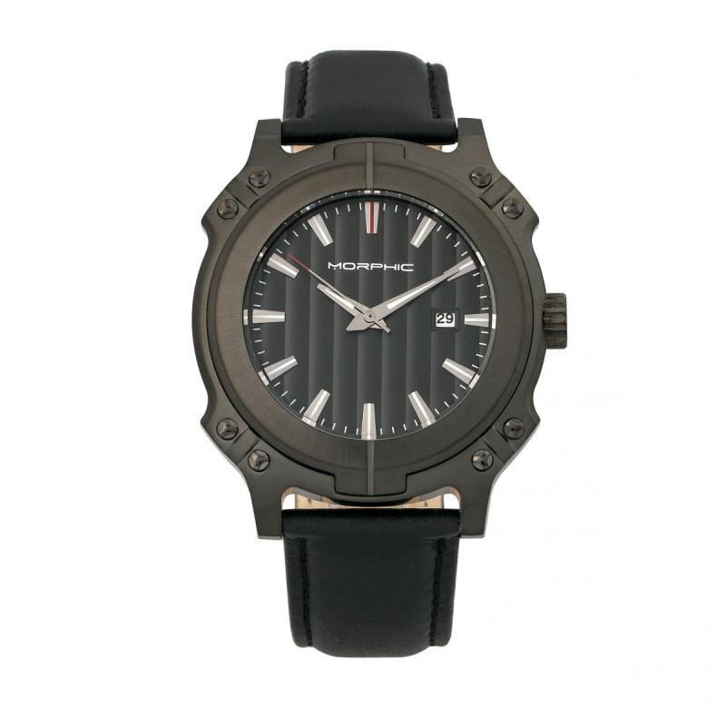 Morphic M68 Series Leather-Band Watch w/ Date