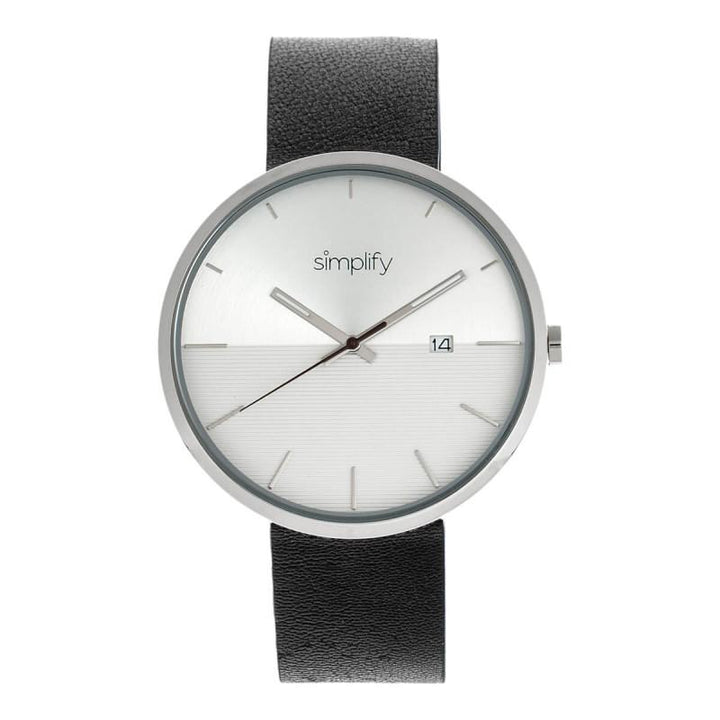 Simplify The 6400 Leather-Band Watch w/Date