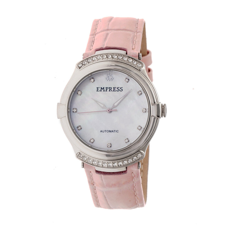 Empress Francesca Automatic MOP Leather-Band Watch