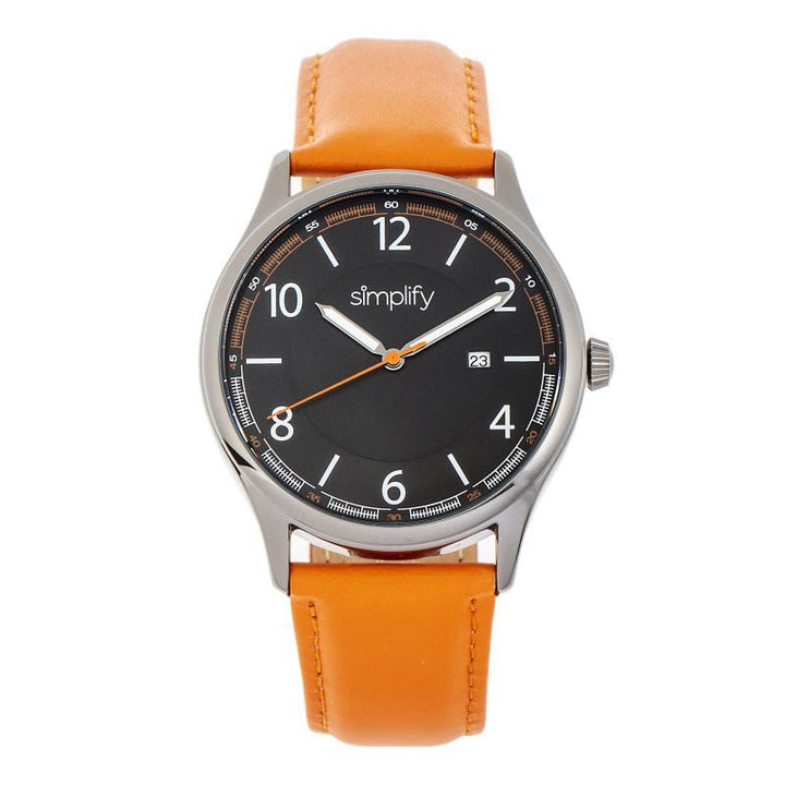Simplify The 6900 Leather-Band Watch w/ Date