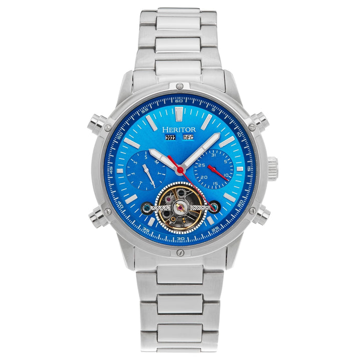 Heritor Automatic Wilhelm Semi-Skeleton Bracelet Watch w/Day/Date - Ruumur
