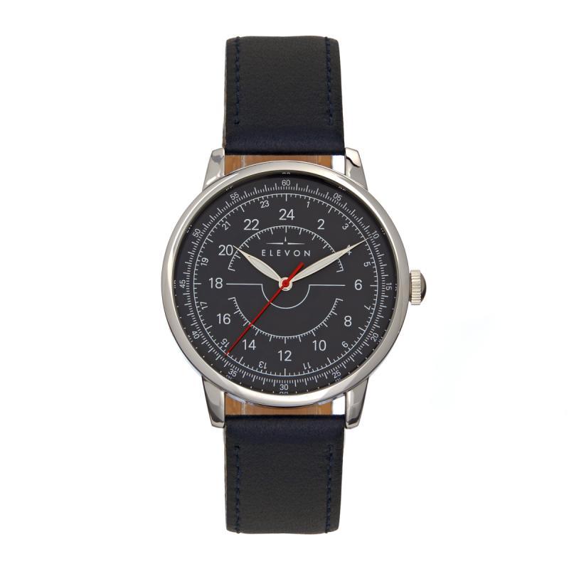Elevon Gauge Leather-Band Watch